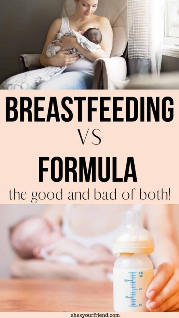 a breastfeeding mom and a formula feeding mom