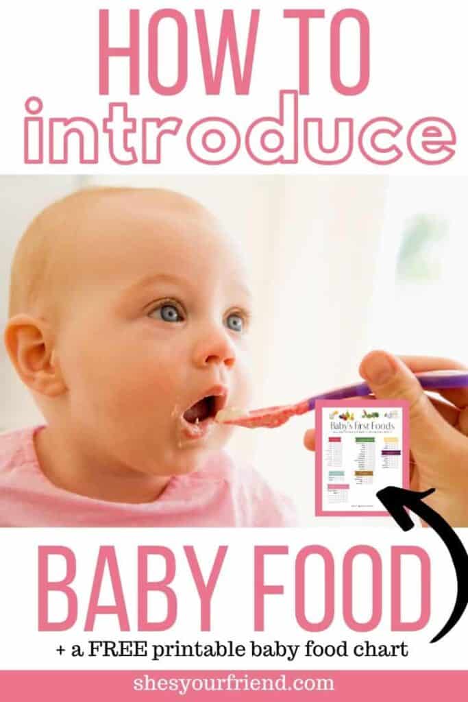 introducing baby food with printable chart shown