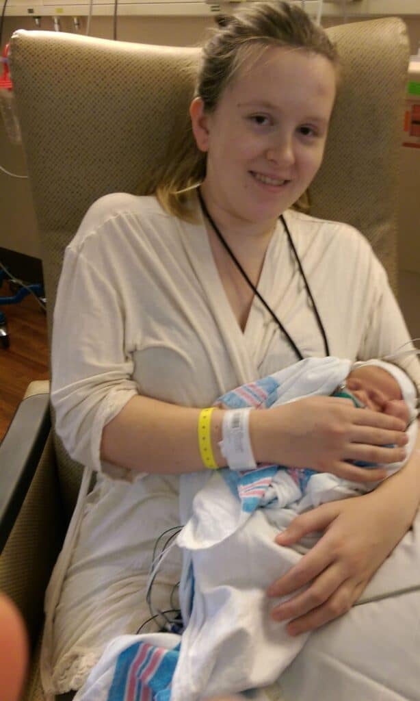 new mom holding her nicu preemie baby