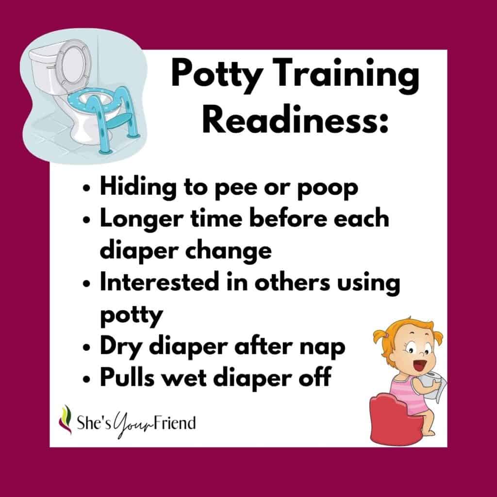 an infographic showing potty training readiness signs