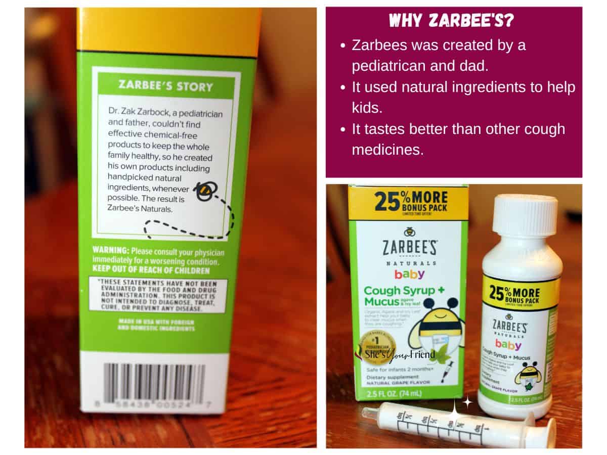 a box of zarbee's baby cough syrup and text talk about why it's worth it