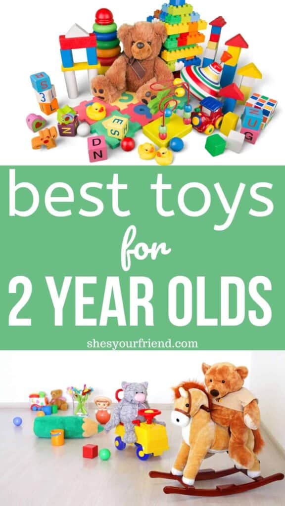 collage of colorful toys for 2 year olds