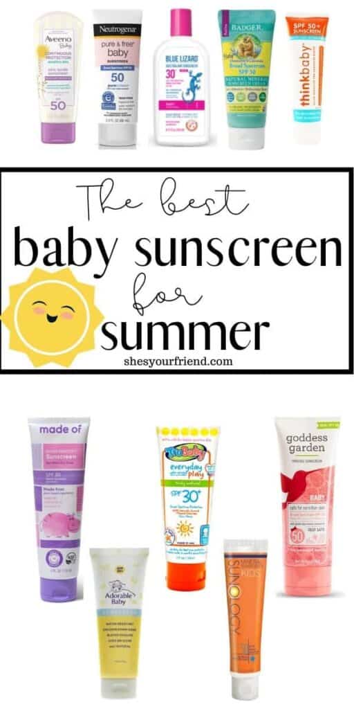 a bunch of sunscreens for babies and kids