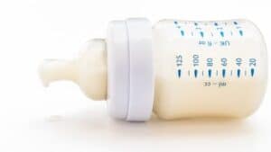 a bottle full of baby formula