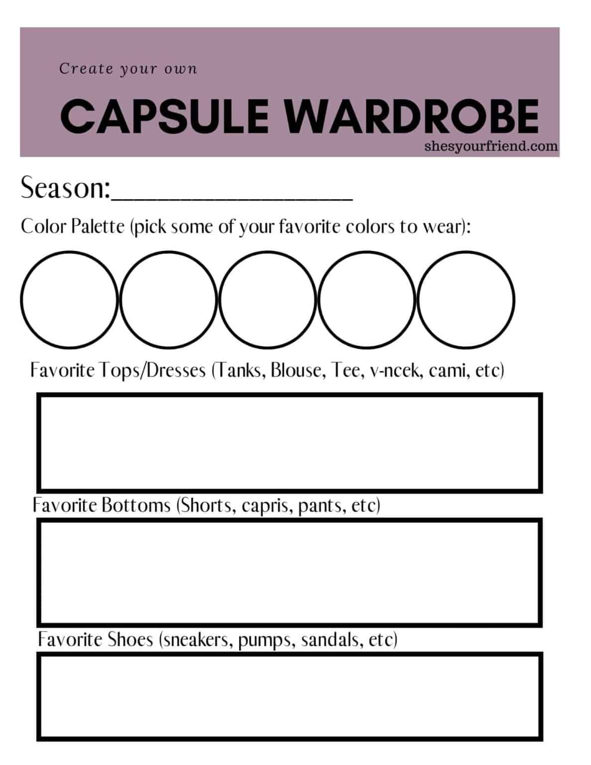 Capsule Wardrobe 101 - She's Your Friend