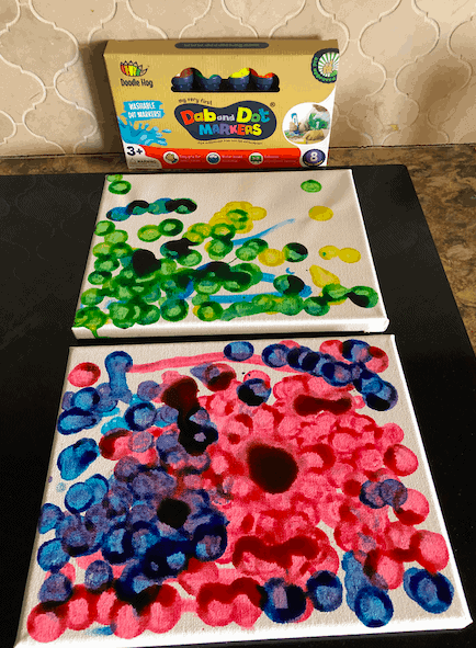 dot marker pictures on a canvas