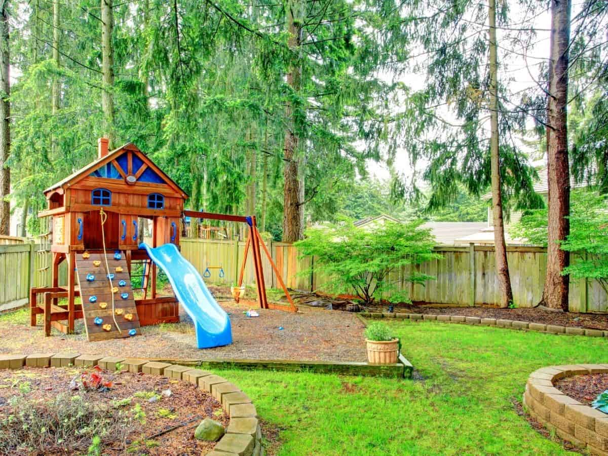 a playground in a backyard