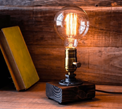 steampunk industrial Edison style lamp