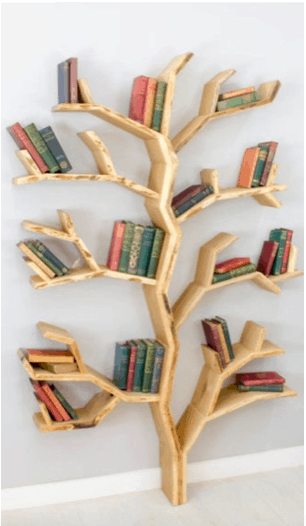 a bookshelf that looks like a tree