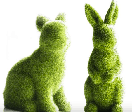 moss green bunny statues available for purchase
