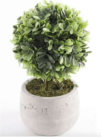 a mini faux topiary plant