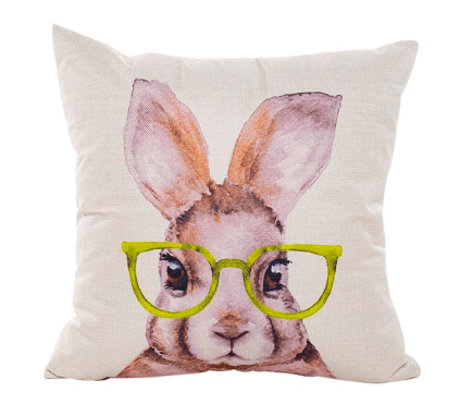 bunny with glasses pillow