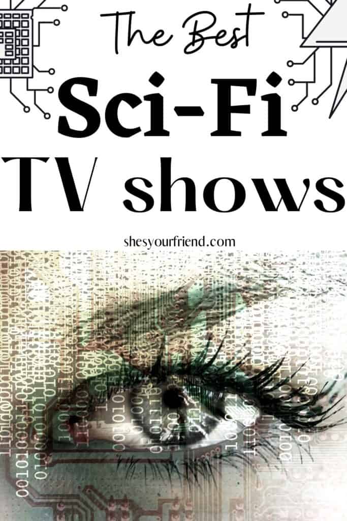 a biometric eye with text overlay that reads the best sci-fi tv shows