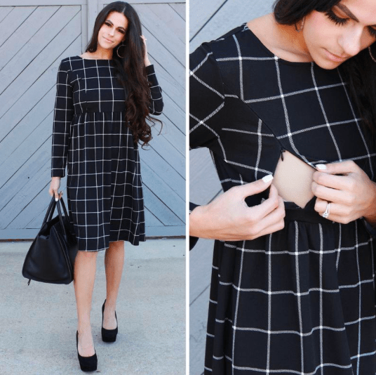 black formal nursing dress