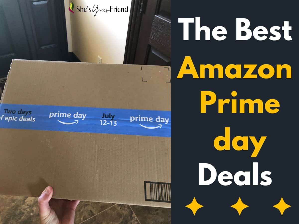 an amazon box with text overlay that reads the best amazon prime day deals
