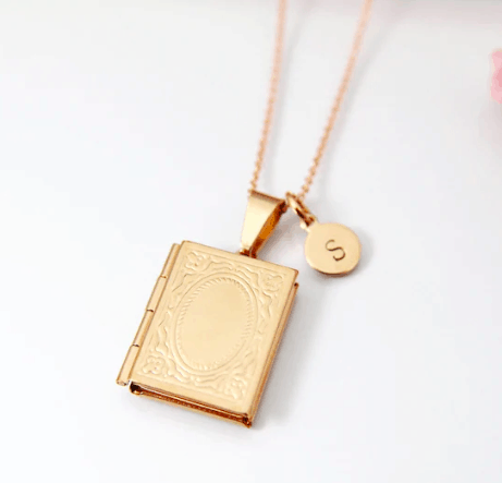 book shaped locket.