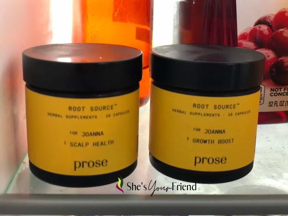 two bottles of Prose hair supplements