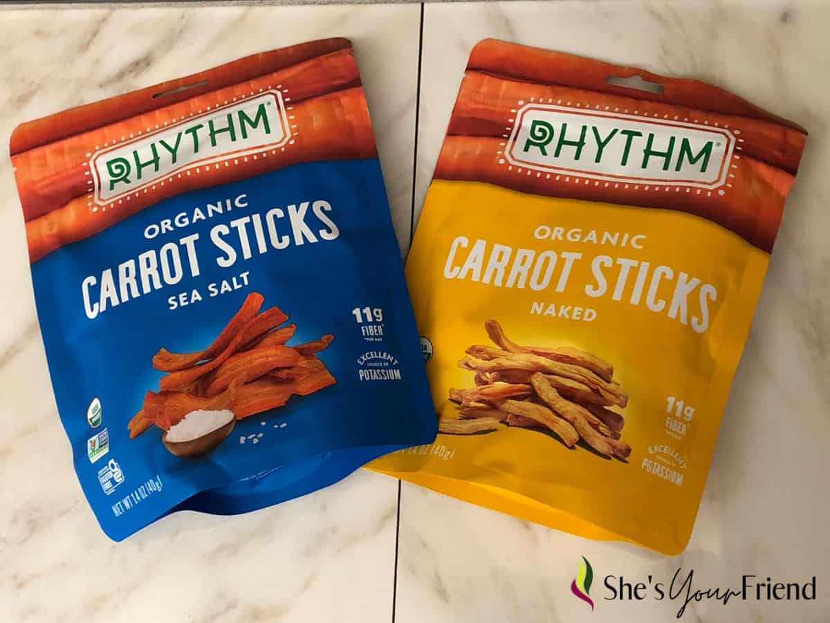 two bags of rhythm superfoods carrot sticks