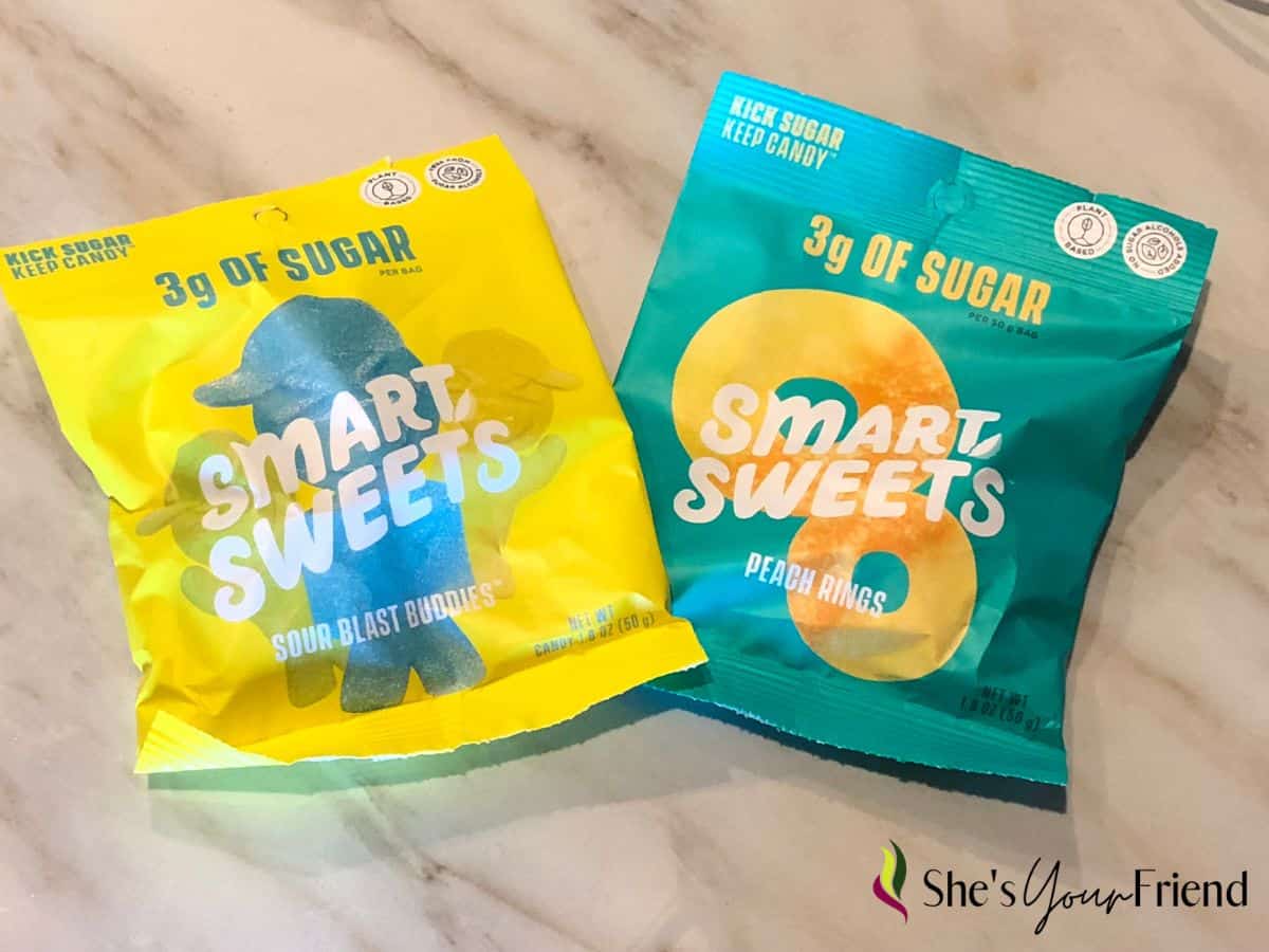 two bags of smart sweets candy