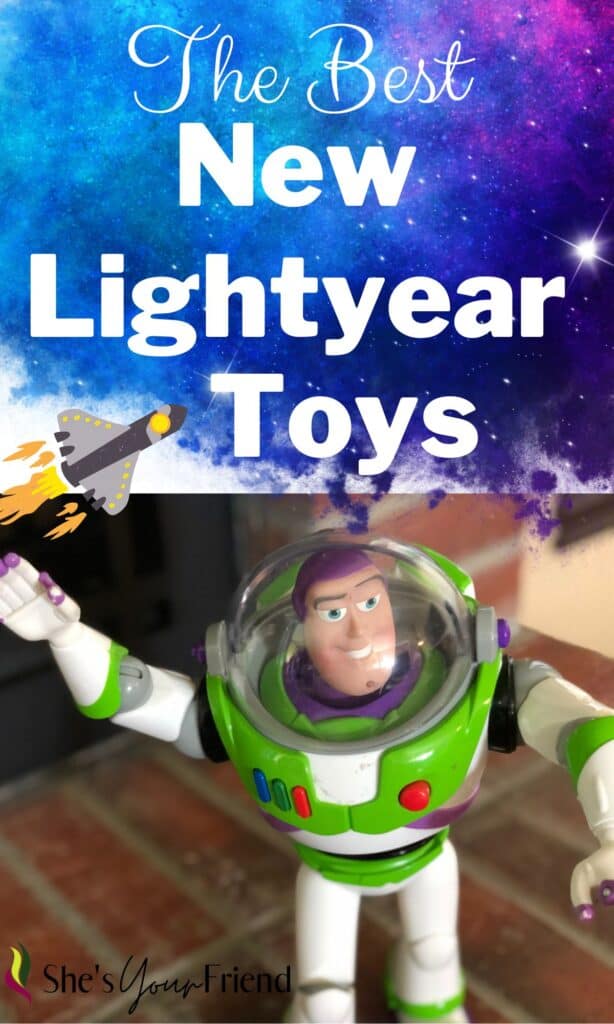 buzz lightyear action figure with text overlay that reads the best new lightyear toys