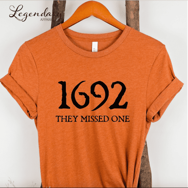 an orange shirt that says 1692 they missed one