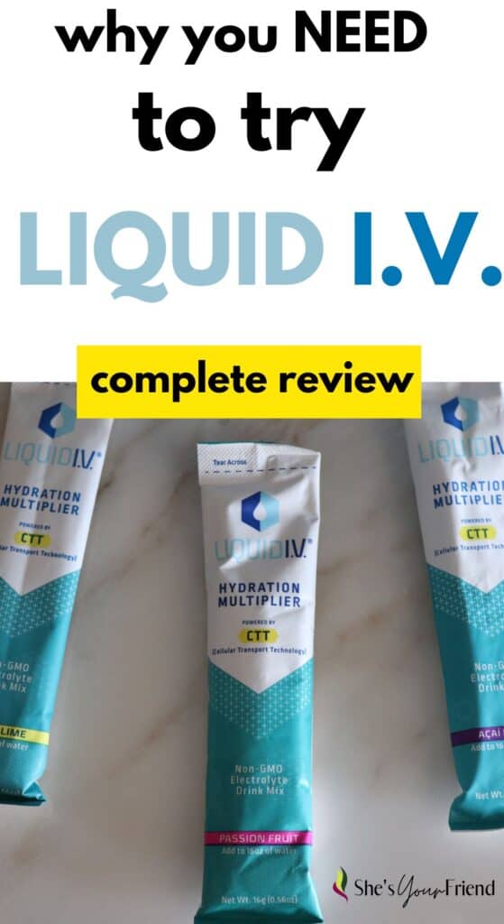 three packets of Liquid Iv with text overlay that reads why you need to try liquid iv complete review