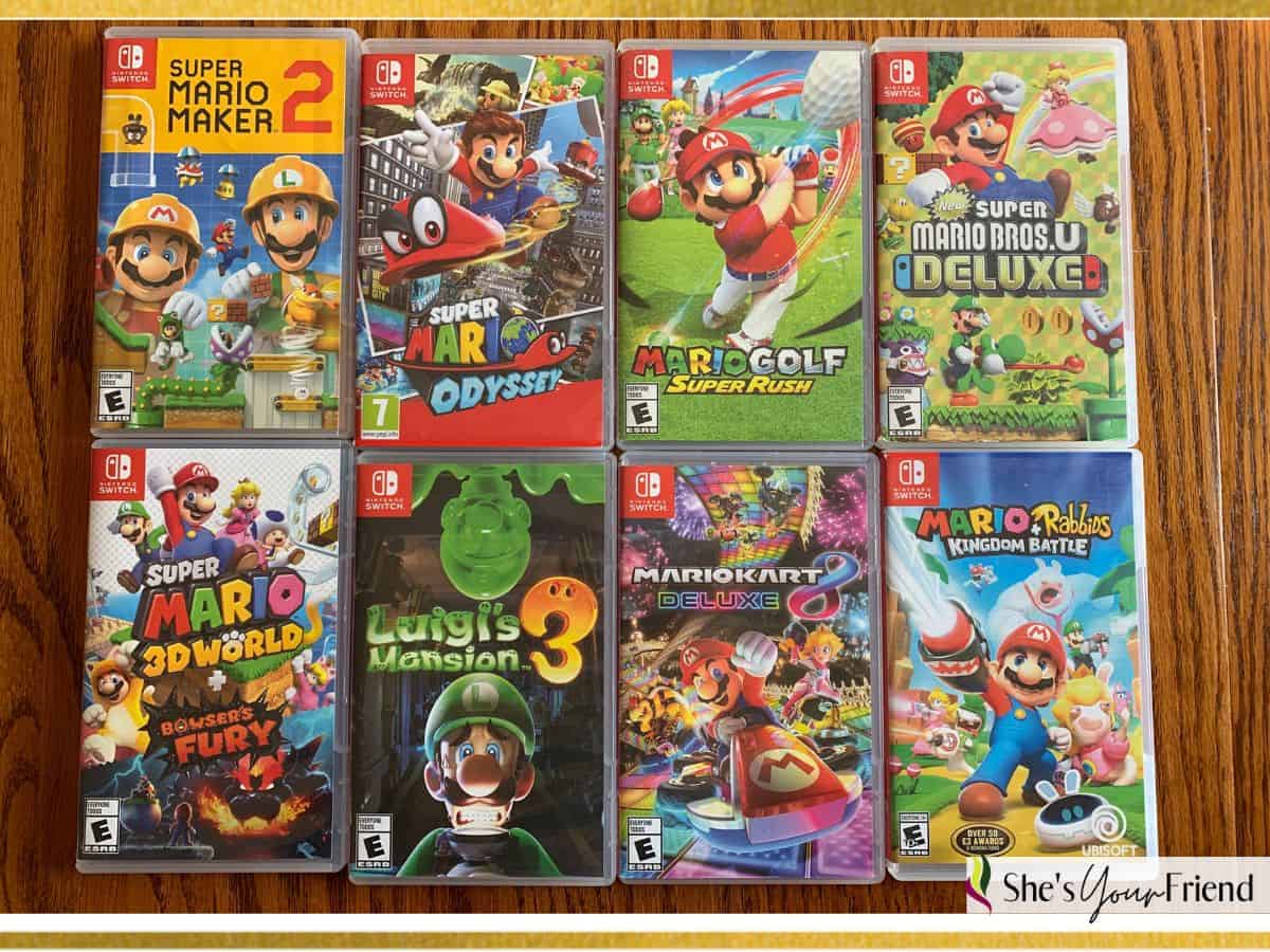 eight different super mario games for the nintendo switch