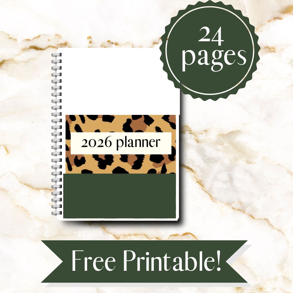 a printable planner with text overlay that says 2026 planner free printable 24 pages