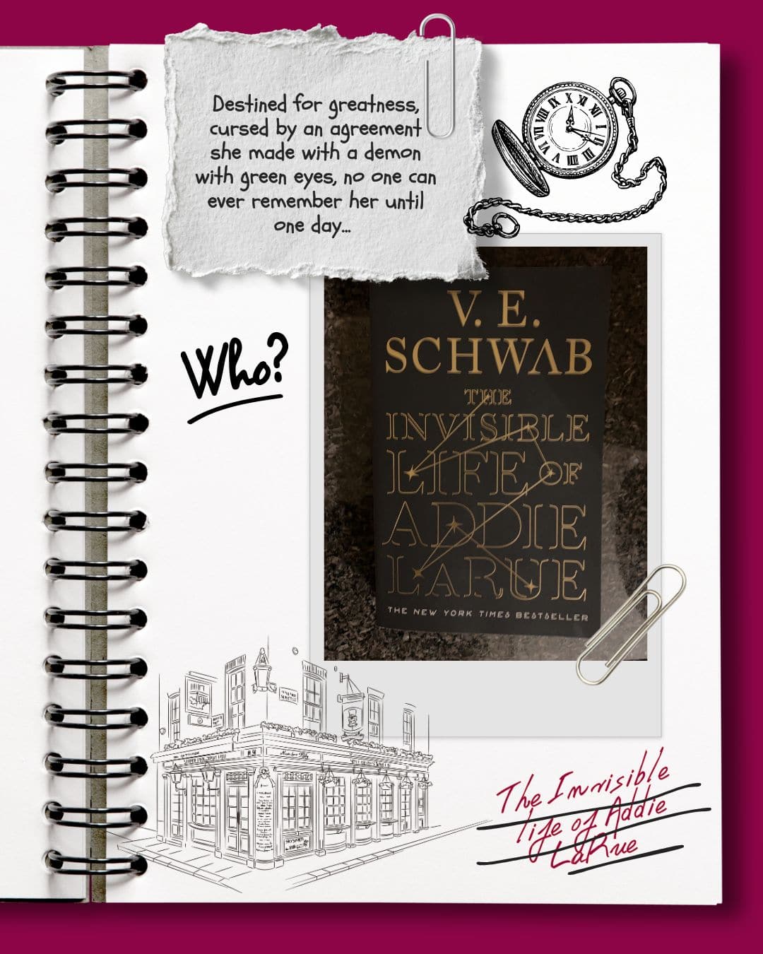 collage showing The invisible life of addie larue along with a brief synopsis